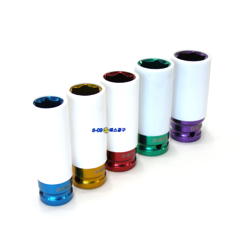 휠너트소켓세트 5PCS(17,19,21,22,23mm) 휠보호 커버렌치