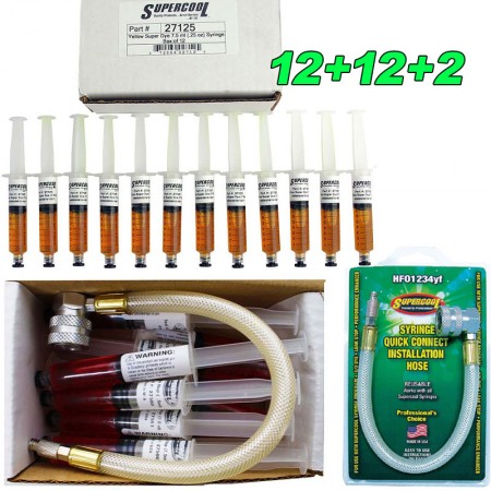 [한정특가]누출방지 12PCS + 형광물질 12PCS + 주입호스 2종