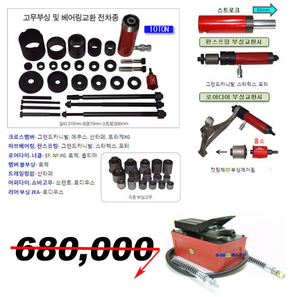 관통형유압실린더(만능부싱교환공구)세트