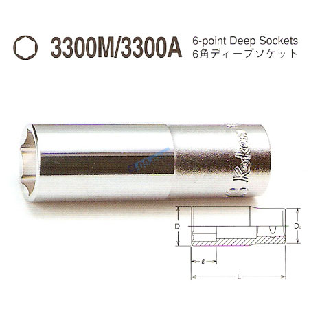 소켓 코켄(3/8인치 6각롱inch)