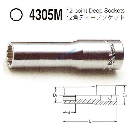 소켓 코켄1/2"12각롱mm